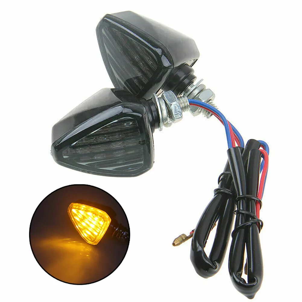 2Pcs LED Black Turn Signal Indicator Blinker Amber Light Lamp Universal Motorcycle Triangular Solid Cornering Warning Light
2Pcs LED Black Turn Signal Indicator Blinker Amber Light Lamp Universal Motorcycle Triangular Solid Cornering Warning Light