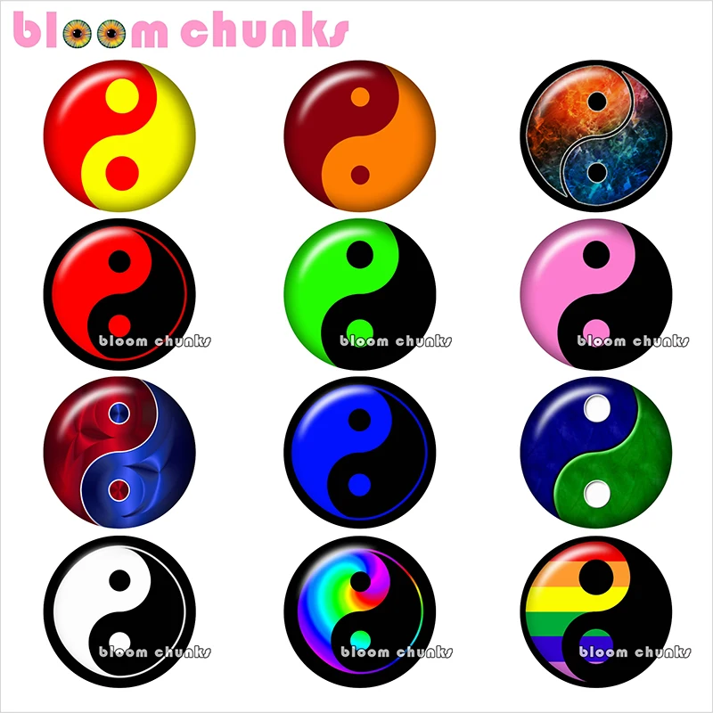 Yin Yang rainbow color Round glass cabochon jewelry flat back Making findings 12mm/18mm/20mm/25mm B1061
Yin Yang rainbow color Round glass cabochon jewelry flat back Making findings 12mm/18mm/20mm/25mm B1061