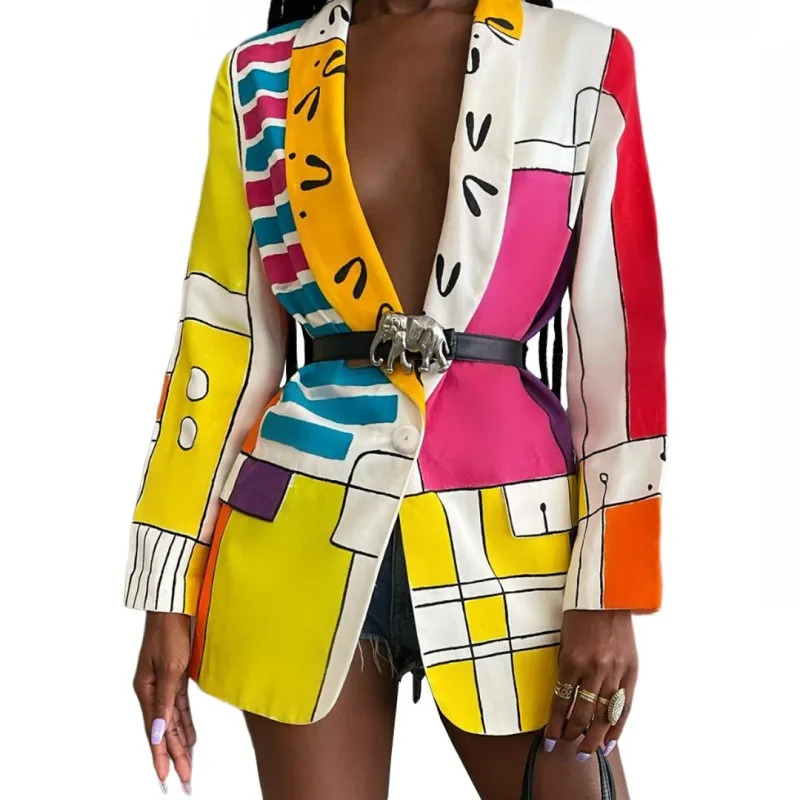 Long Blazer Women Single Button Notched Neck Jackets Coat Without Belt Autumn New Colors Print High Street Y2k Blazers 2021
Long Blazer Women Single Button Notched Neck Jackets Coat Without Belt Autumn New Colors Print High Street Y2k Blazers 2021
