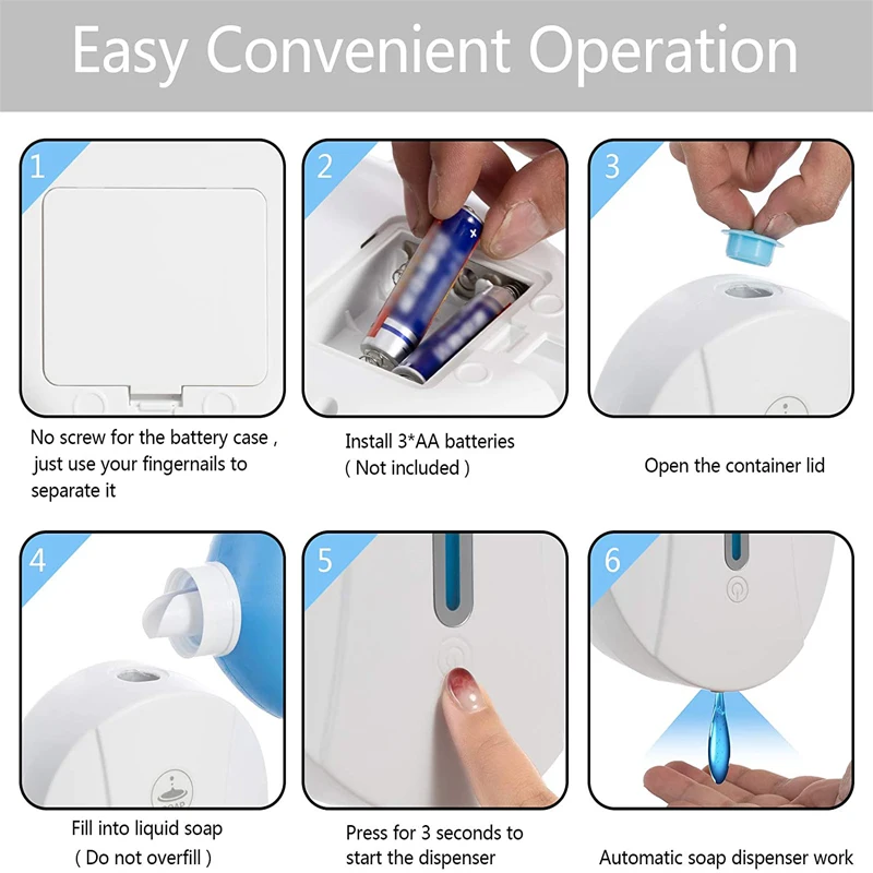 550ml Automatic Soap Dispenser Touchless Sensor Hand Sanitizer Alcohol Spary Dispenser Wall Mounted For Bathroom Kitchen Bottle
550ml Automatic Soap Dispenser Touchless Sensor Hand Sanitizer Alcohol Spary Dispenser Wall Mounted For Bathroom Kitchen Bottle