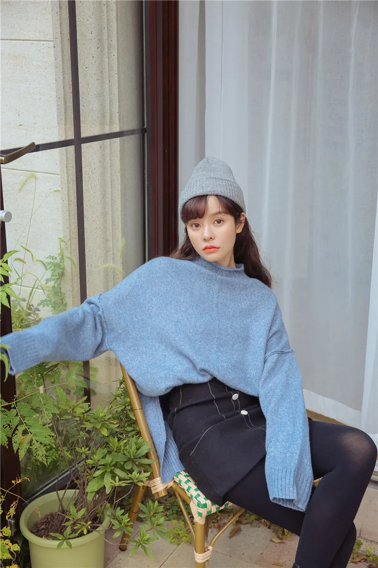 2020 new Fashion Knitted Half turtleneck Korean sweater women Loose Leisure Long sleeve tops Hedging Split basis Friends gifts
2020 new Fashion Knitted Half turtleneck Korean sweater women Loose Leisure Long sleeve tops Hedging Split basis Friends gifts