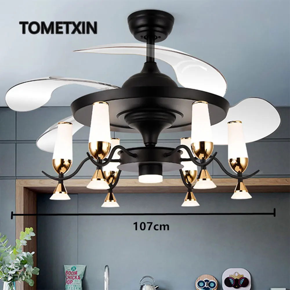 Smart app control k9 crystals chandeliers with fan chandelier lighting home decor 42 inch DC motor fans light remote control
Smart app control k9 crystals chandeliers with fan chandelier lighting home decor 42 inch DC motor fans light remote control
