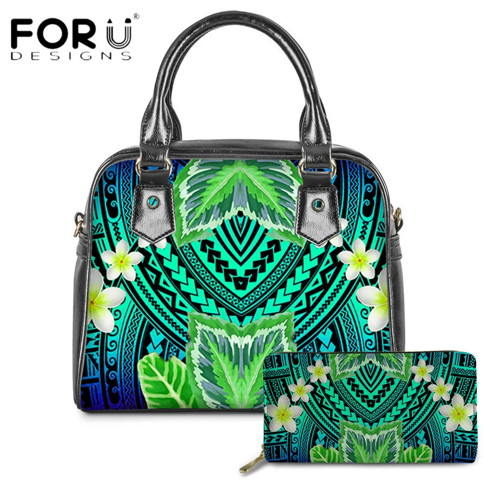 FORUDESIGNS 2pcs Set Luxury Women Totes Bag And Purse Hawaii Plumeria With Polynesian Printing PU Leather Female Hnadbag Sac
FORUDESIGNS 2pcs Set Luxury Women Totes Bag And Purse Hawaii Plumeria With Polynesian Printing PU Leather Female Hnadbag Sac