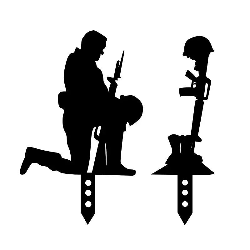 Garden Decoration Stake Metal Fallen Soldier Silhouette Outdoor Decor Plug-in Kneeling Character Courtyard Sign Statue AUG889 
Garden Decoration Stake Metal Fallen Soldier Silhouette Outdoor Decor Plug-in Kneeling Character Courtyard Sign Statue AUG889