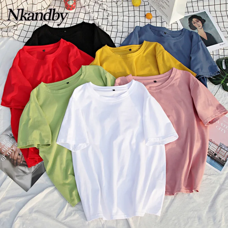 Plus Size Cotton T Shirts Women 2021 Summer Casual Loose Candy Color Tshirts Solid Couple Short Sleeve Tops Oversize Clothing
Plus Size Cotton T Shirts Women 2021 Summer Casual Loose Candy Color Tshirts Solid Couple Short Sleeve Tops Oversize Clothing