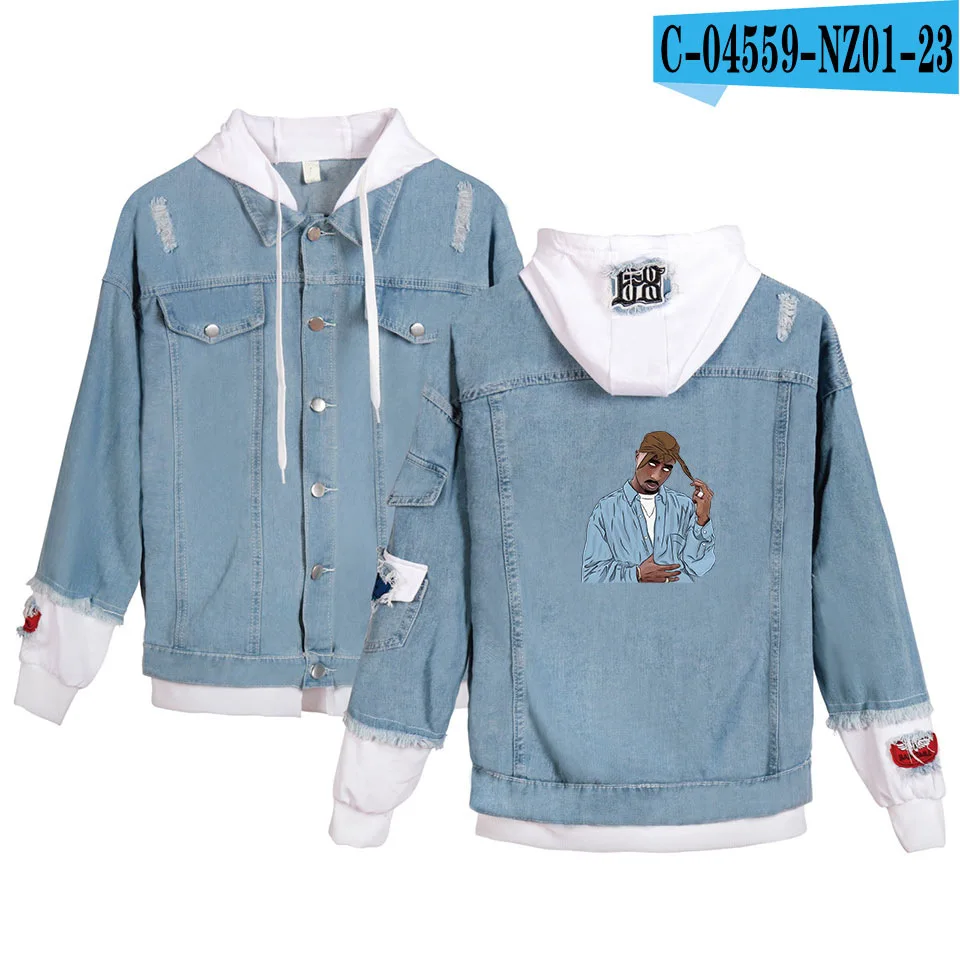 Fake two Denim Jacket Printed Harajuku 2pac Denim Jacket Tupac Amaru Shakur Hoodies Unisex Casual Streetwear Men's 2pac Jackets
Fake two Denim Jacket Printed Harajuku 2pac Denim Jacket Tupac Amaru Shakur Hoodies Unisex Casual Streetwear Men's 2pac Jackets