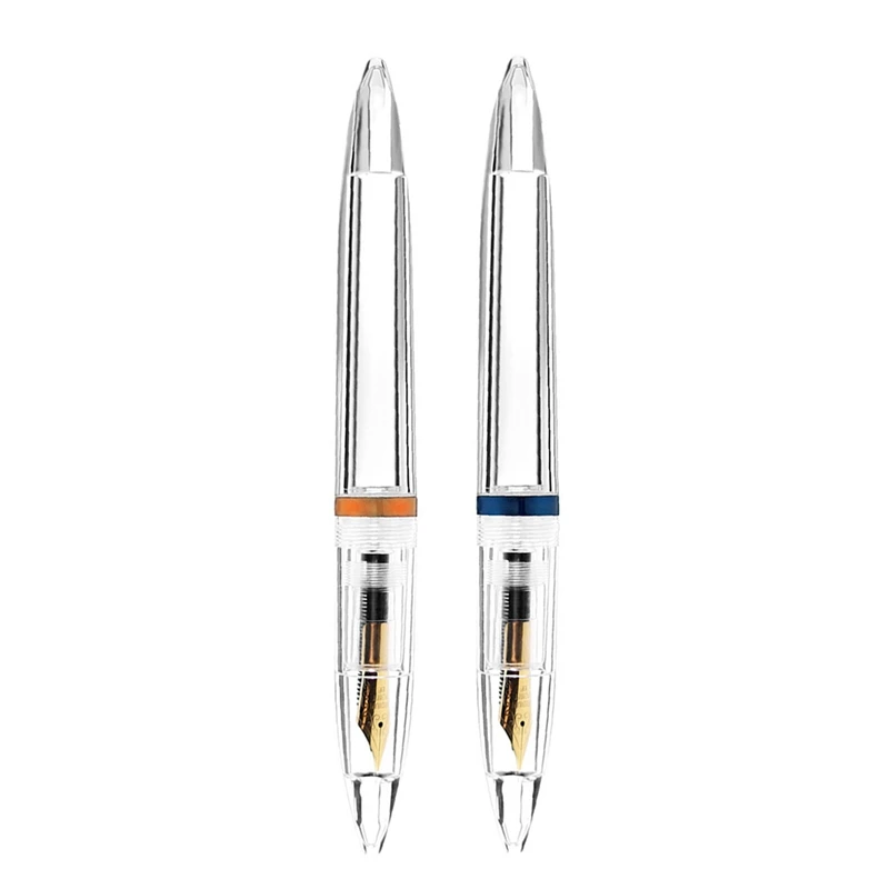 2Pcs 0.5Mm Nib Fountain Pen With Eyedropper High Capacity Transparent Pens Office School Supplies Blue & Rose Gold 
2Pcs 0.5Mm Nib Fountain Pen With Eyedropper High Capacity Transparent Pens Office School Supplies Blue & Rose Gold