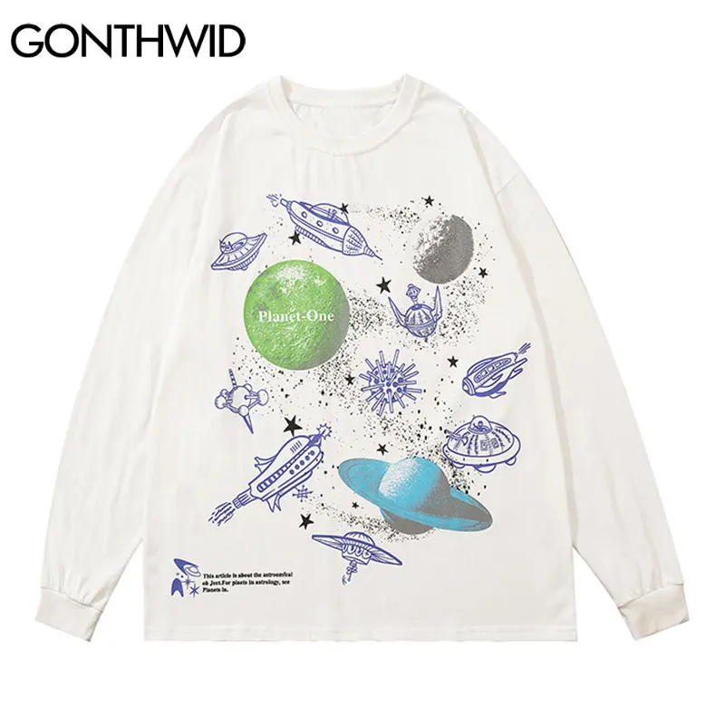 Футболка GONTHWID в стиле Харадзюку, хлопковая Повседневная рубашка с длинным рукавом, с принтом космического корабля и планет, уличная одежда ...
Футболка GONTHWID в стиле Харадзюку, хлопковая Повседневная рубашка с длинным рукавом, с принтом космического корабля и планет, уличная одежда ...