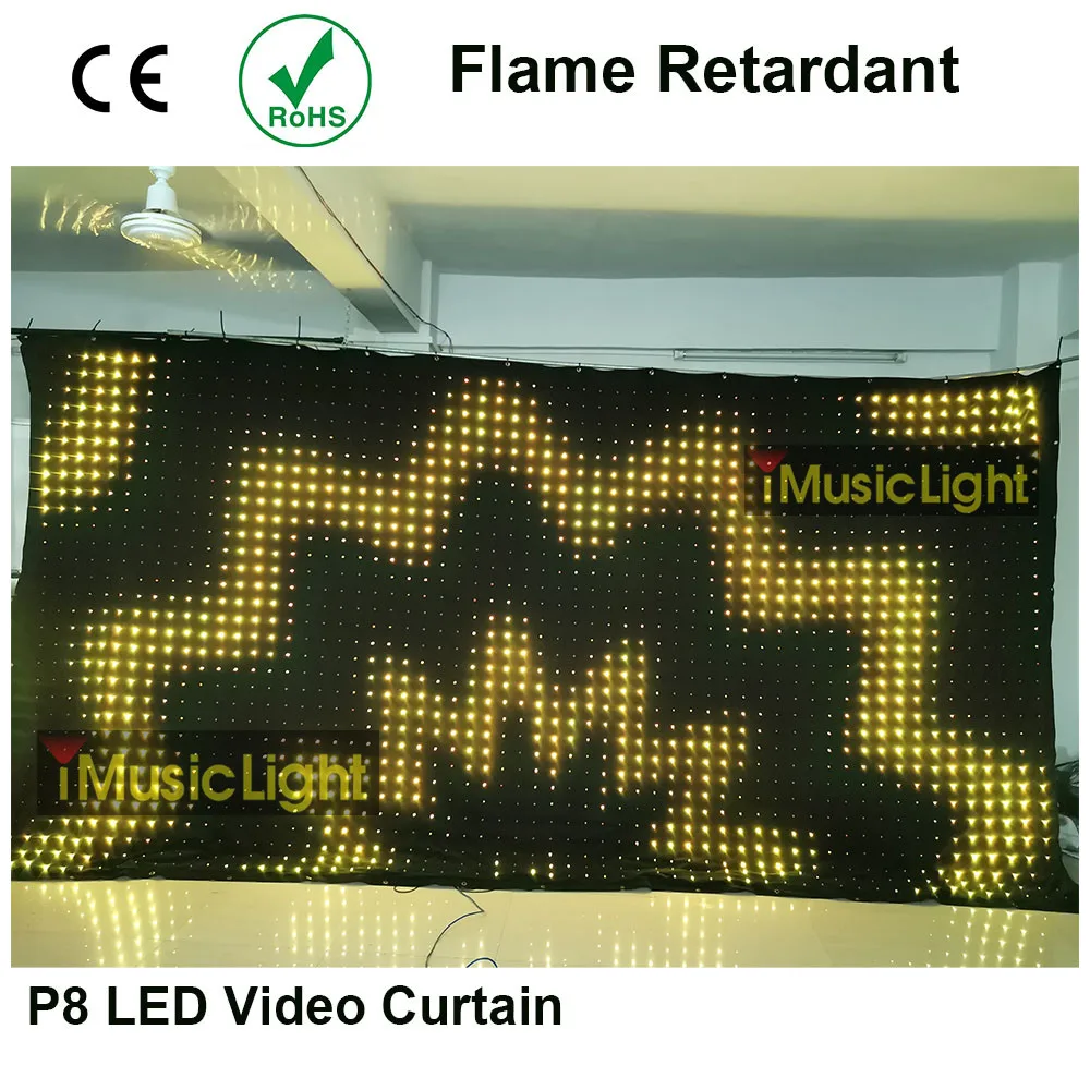 P8 3M X 4M PC/DMX контроллер светодиодный видеосъемка занавеска RGB Displayl для вечерние
