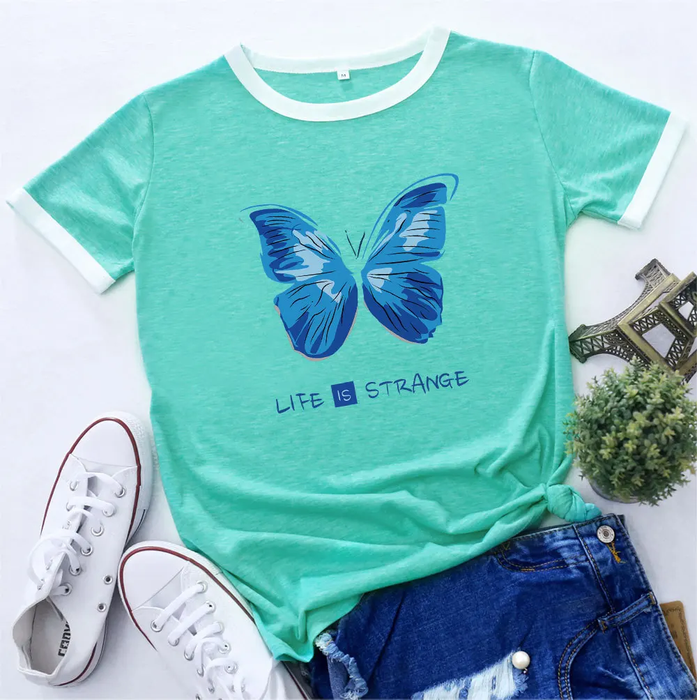 S-5XL 100% cotton women's shirt plus size T-shirt ladies butterfly print O-neck short-sleeved T-shirt ladies t-shirt sexy top
S-5XL 100% cotton women's shirt plus size T-shirt ladies butterfly print O-neck short-sleeved T-shirt ladies t-shirt sexy top