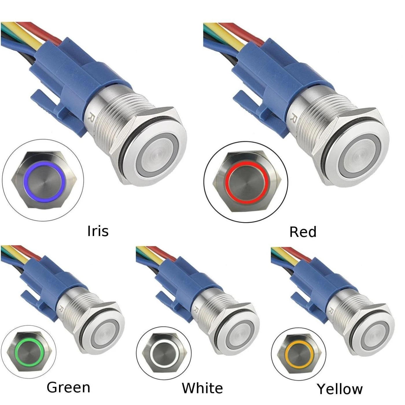 IK10 Push Button Switch Controller 12V DC Stainless Steel Self-locking Ring indicator W/ Pigtail Socket
IK10 Push Button Switch Controller 12V DC Stainless Steel Self-locking Ring indicator W/ Pigtail Socket