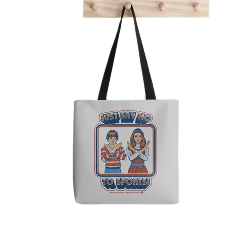 Say No to Sports Printed Shopper Bag Harajuku women Shopping Bag Canvas Shopper Bag girl handbag Tote Bag Shoulder Lady Bag
Say No to Sports Printed Shopper Bag Harajuku women Shopping Bag Canvas Shopper Bag girl handbag Tote Bag Shoulder Lady Bag