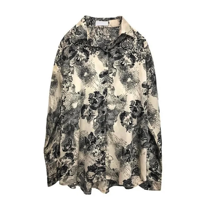 Chic Casual Long Sleeve Loose Women Blouse Chic Oversize Button Floral ink Print Ladies Tunic Shirt 2021 Summer Female Tops
Chic Casual Long Sleeve Loose Women Blouse Chic Oversize Button Floral ink Print Ladies Tunic Shirt 2021 Summer Female Tops