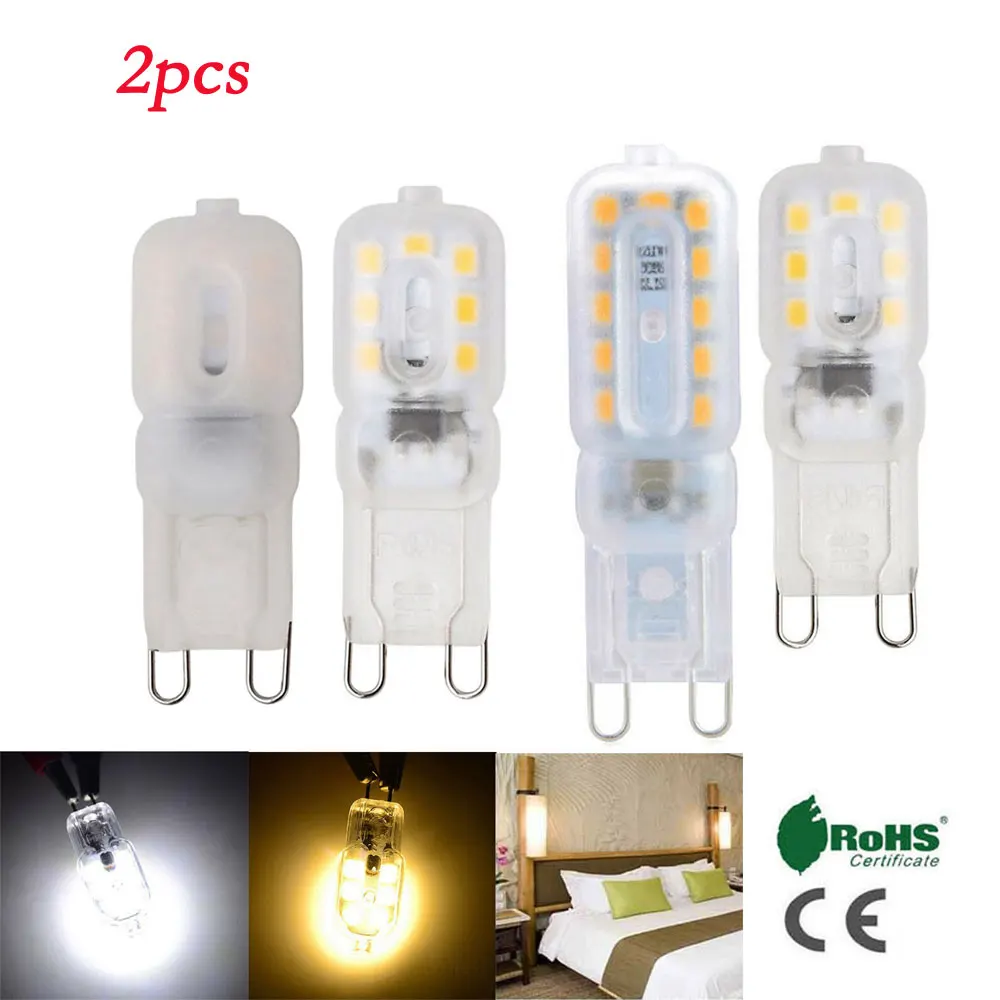 

2pcs Dimmable 3W 6W G9 LED Spotlight Corn Bulb 2835 SMD 14LED 22 LED 110V 220V Chandelier Lighting Replace 30W 60W Halogen Lamps