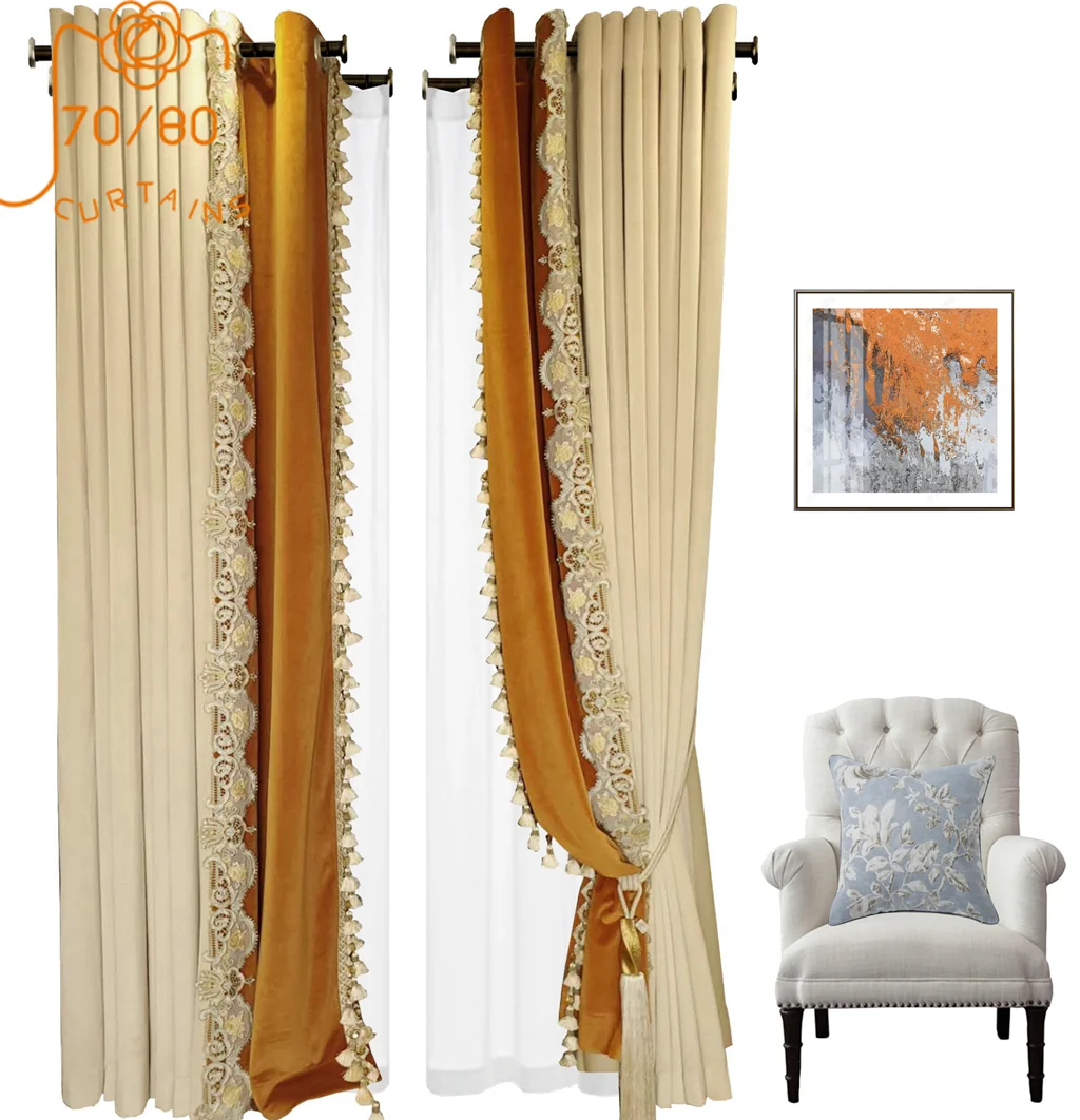 American Light Luxury High-end Velvet Stitching Thickened Blackout Curtains for Living Room Bedroom Custom Finished Valance
American Light Luxury High-end Velvet Stitching Thickened Blackout Curtains for Living Room Bedroom Custom Finished Valance