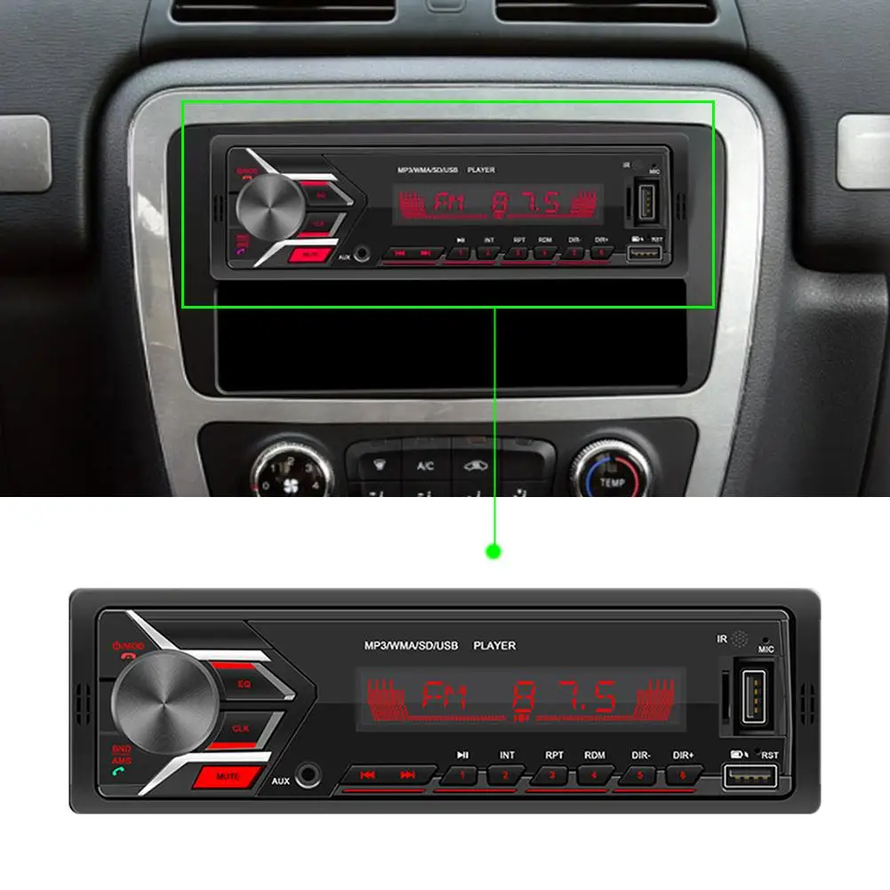 Универсальный автомобильный Разноцветный свет Bluetooth 4 0 FM радио TF карта MP3 аудио