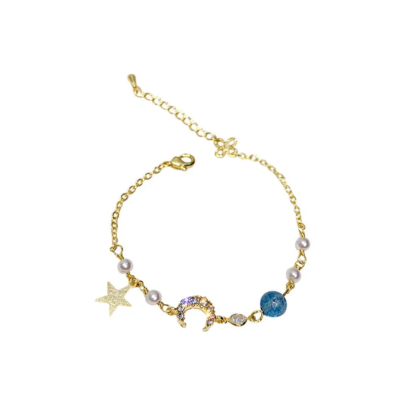 Delicate Gold Star Moon Pearl Pendant Bracelet For Women Party Daily Life Bangle Lover Valentine's Day Gifts Jewelry
Delicate Gold Star Moon Pearl Pendant Bracelet For Women Party Daily Life Bangle Lover Valentine's Day Gifts Jewelry