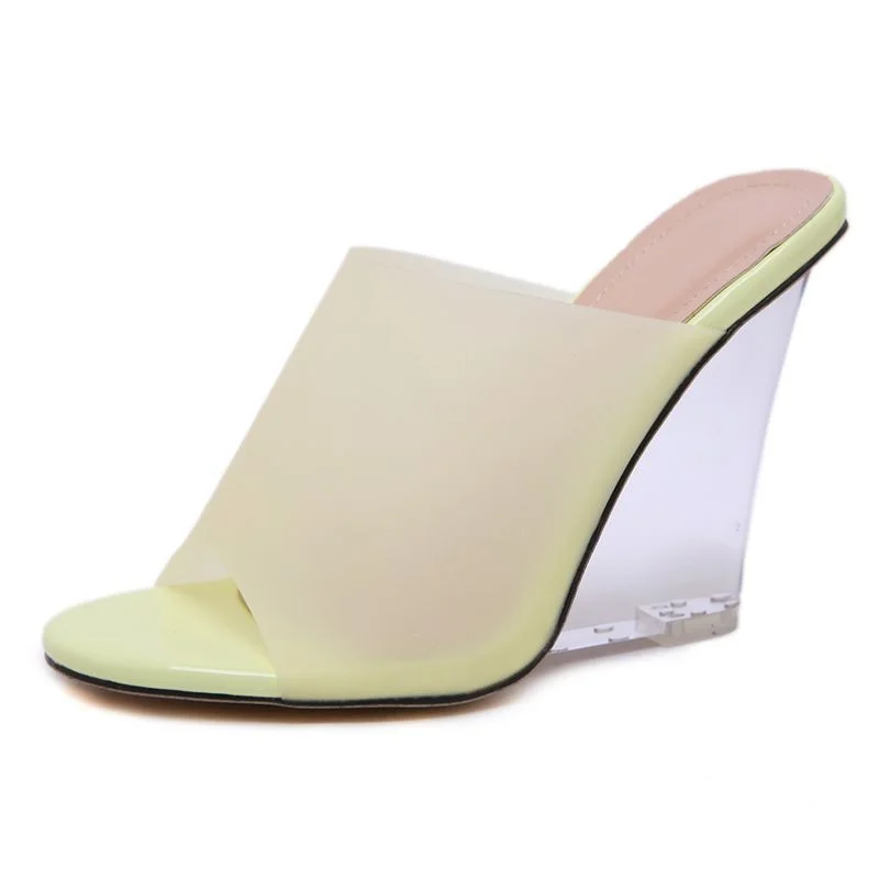 Women's sandals summer new open toe crystal slope heel fish mouth high heels colors
Women's sandals summer new open toe crystal slope heel fish mouth high heels colors