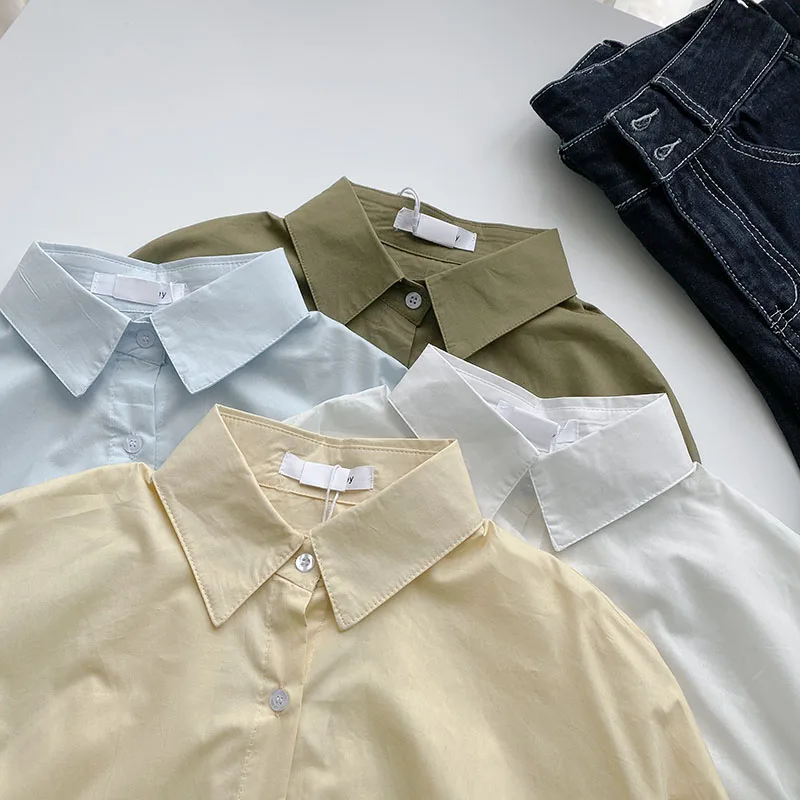 Women's Shirt Long Sleeves TOP 2021 Spring Baggy Vintage Lapel Sense Of Design Casual Single Breasted Solid Color Blouse
Women's Shirt Long Sleeves TOP 2021 Spring Baggy Vintage Lapel Sense Of Design Casual Single Breasted Solid Color Blouse