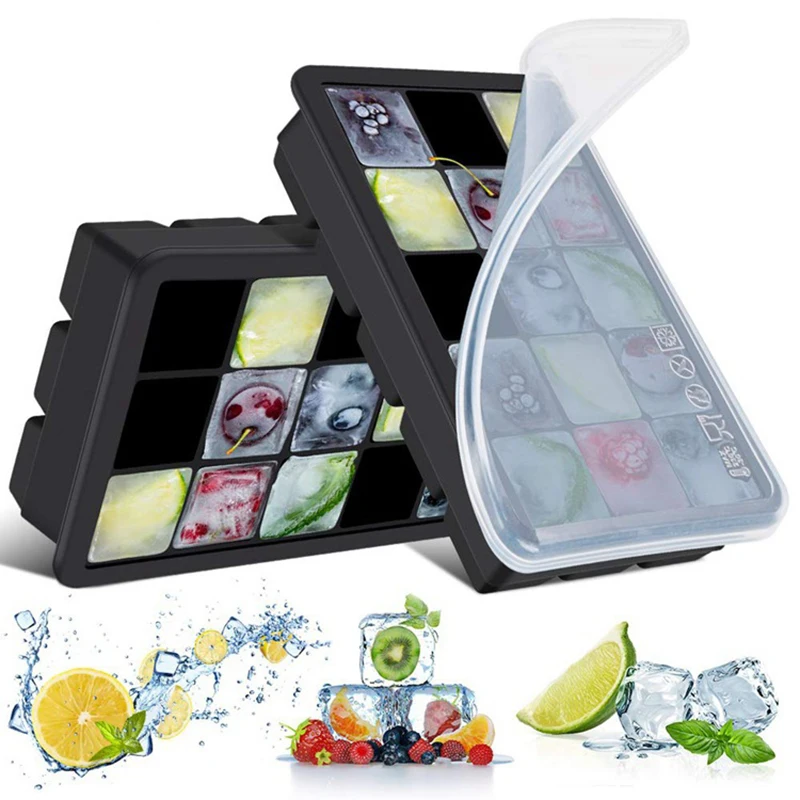 Silicone Ice Tray Mold With 15 Grids Food Grade Square Shape Fridge Ice Box Convenient Kitchen Tools With Lid @LS
Silicone Ice Tray Mold With 15 Grids Food Grade Square Shape Fridge Ice Box Convenient Kitchen Tools With Lid @LS