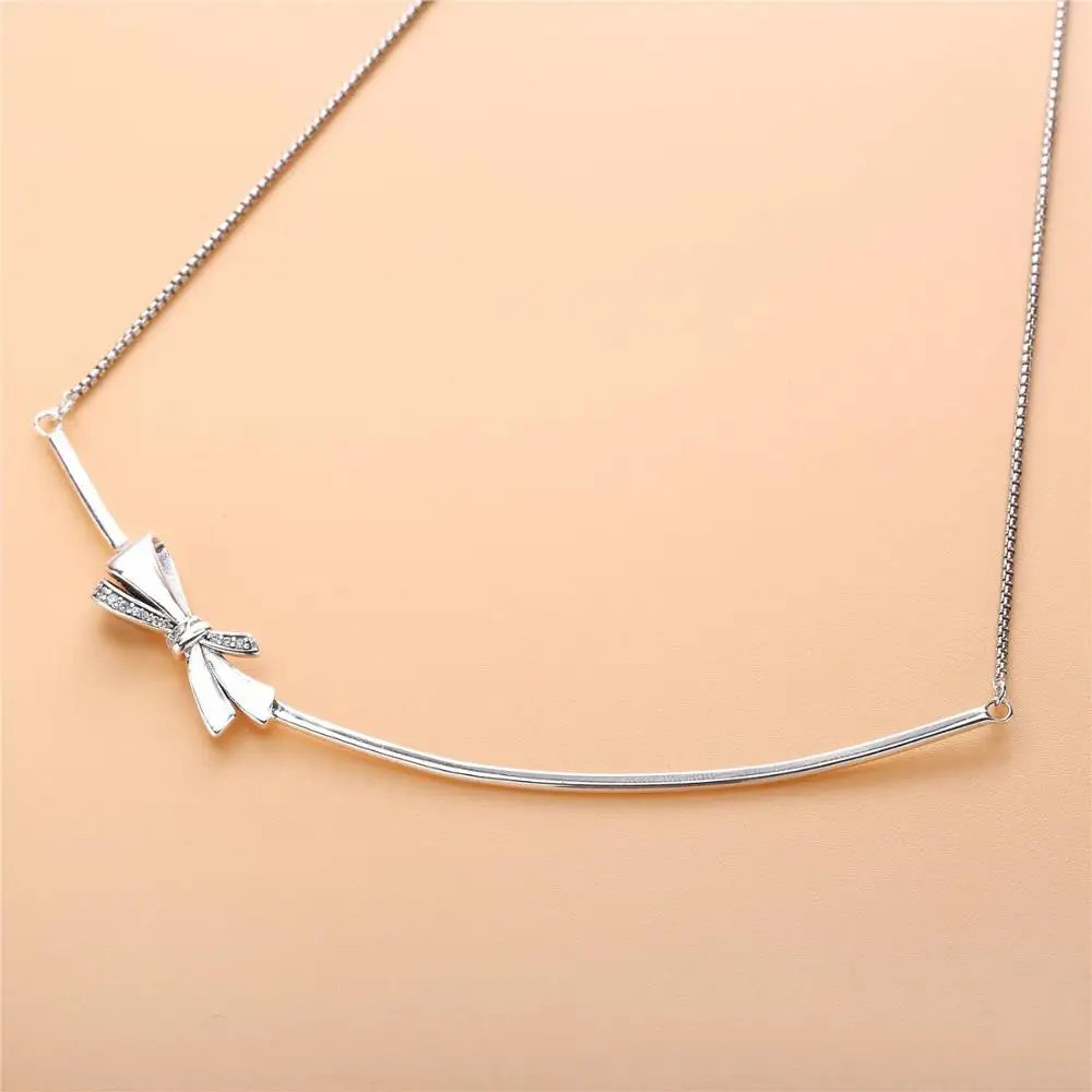2021 100% 925 Sterling Silver Classic Sparkling Bow pandora Necklace Women Charm Fashion Personality Jewelr
2021 100% 925 Sterling Silver Classic Sparkling Bow pandora Necklace Women Charm Fashion Personality Jewelr