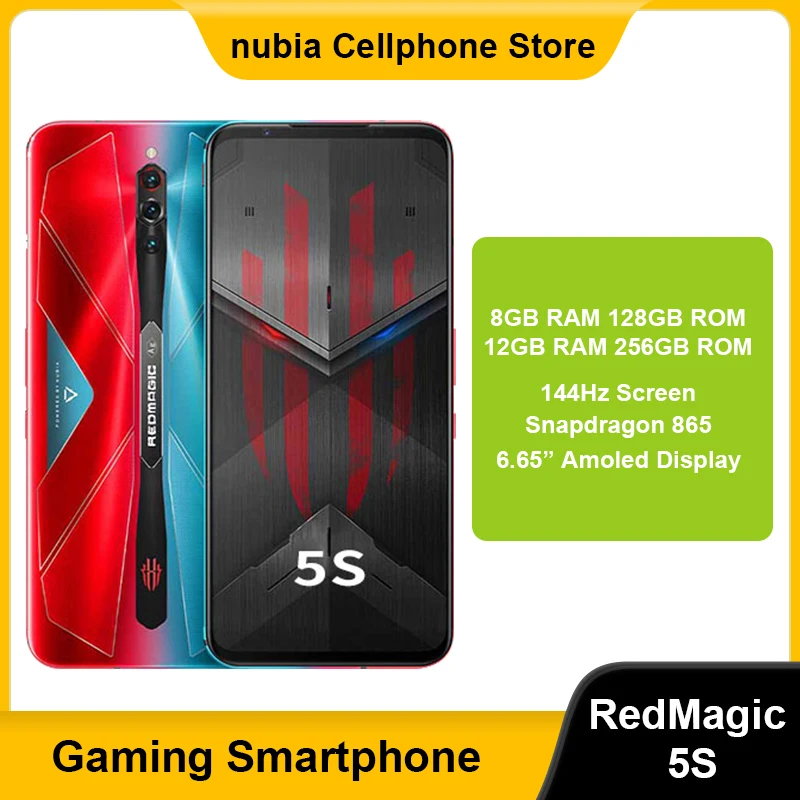 NUBIA Redmagic 5S Mobile Phone 6.65" 144HZ Snapdragon 865 12GB 256GB Gaming Phone Octa Core 64MP Cameras NFC Cellphone
NUBIA Redmagic 5S Mobile Phone 6.65" 144HZ Snapdragon 865 12GB 256GB Gaming Phone Octa Core 64MP Cameras NFC Cellphone