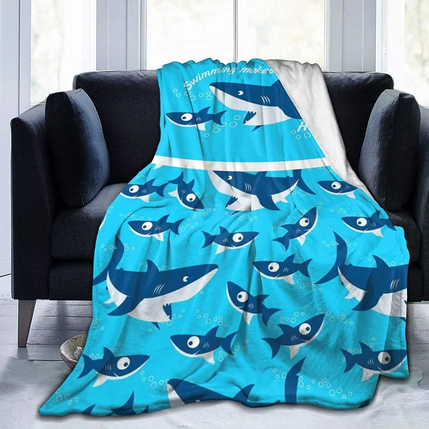 Flannel Twin Size Blanket Cartoon Cute Hungry Sharks Plush Warm Bed Blanket Soft Throw Blanket fits Couch Sofa 60x80 Microfiber
Flannel Twin Size Blanket Cartoon Cute Hungry Sharks Plush Warm Bed Blanket Soft Throw Blanket fits Couch Sofa 60x80 Microfiber