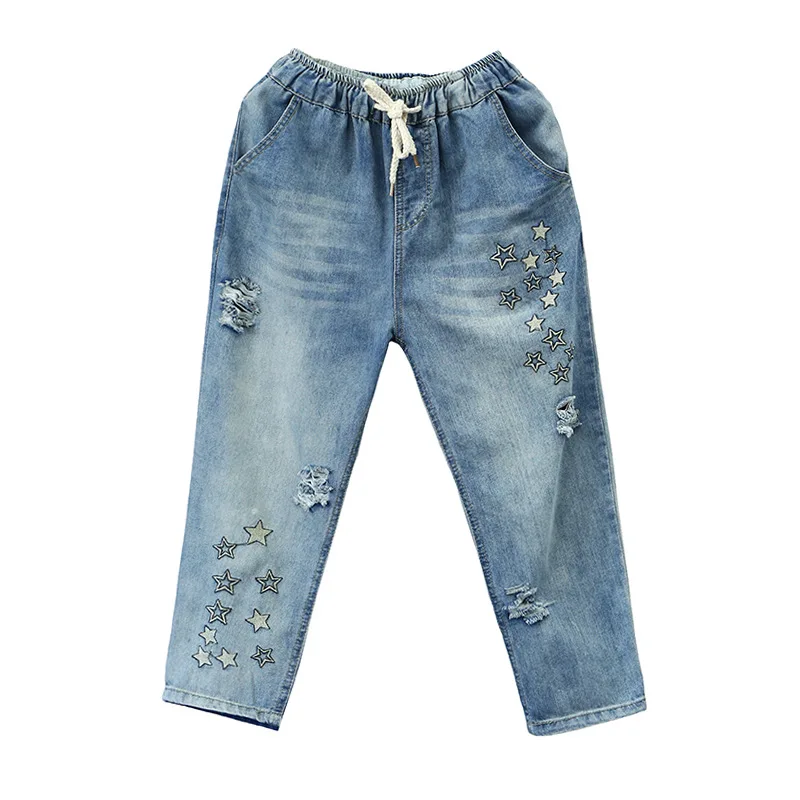 Women Vintage Embroidered Loose Baggy Jeans Oversize Light Blue Washed Ripped Jeans Calf Length Denim Pants jean femme
Women Vintage Embroidered Loose Baggy Jeans Oversize Light Blue Washed Ripped Jeans Calf Length Denim Pants jean femme