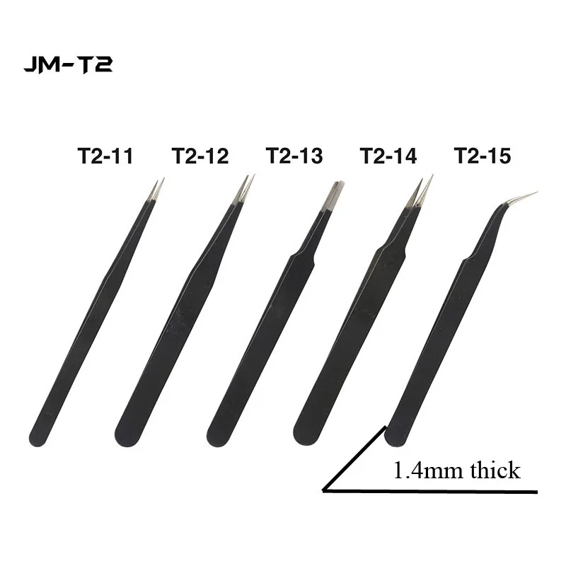 

JAKEMY JM-T2 Series ESD Safe Precision Tweezers Stainless Steel High Elastic for Phone Repair