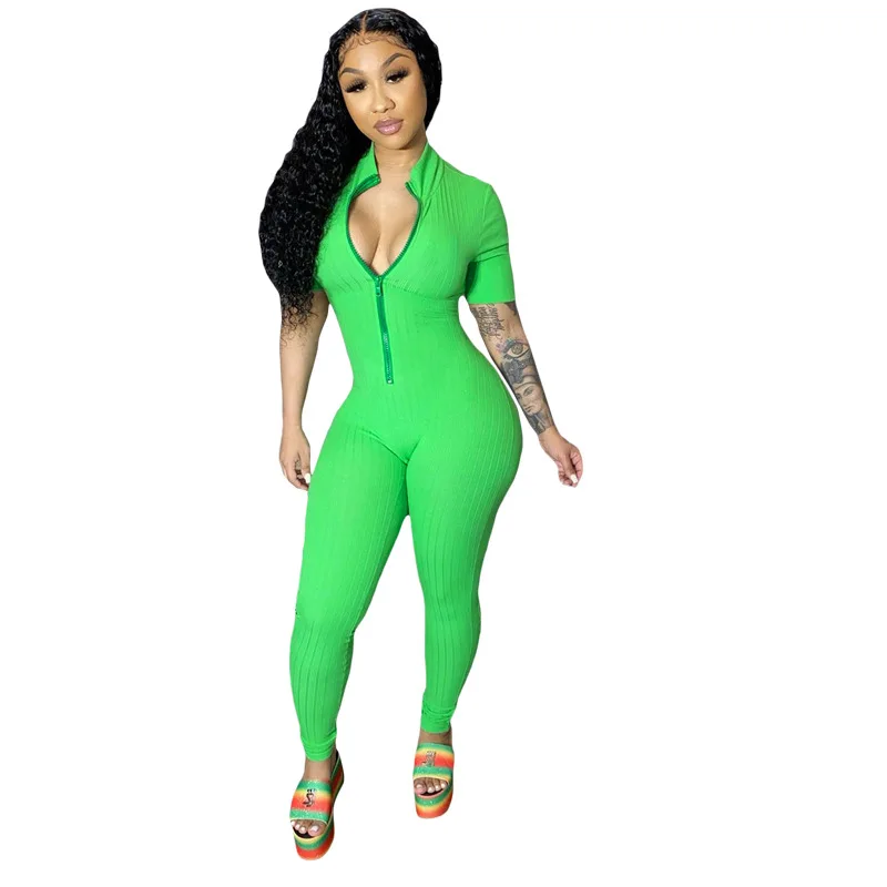 92P1738309 Spring and autumn versatile fashion stand collar short sleeve tights hip lifting fitness sports Jumpsuit
92P1738309 Spring and autumn versatile fashion stand collar short sleeve tights hip lifting fitness sports Jumpsuit