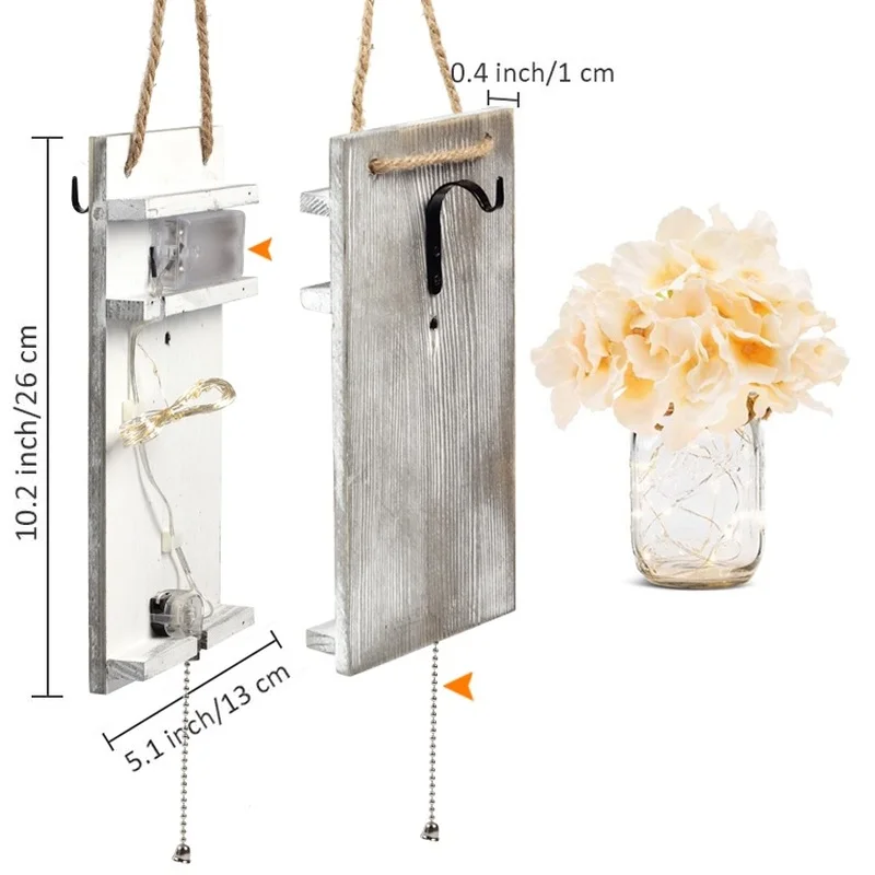 Wall lampRustic Wall Lamp Mason Jar Sconces, Handmade Art Hanging Home Decor 2 Set with LED Fairy Lights Decorative Peony Flower
Wall lampRustic Wall Lamp Mason Jar Sconces, Handmade Art Hanging Home Decor 2 Set with LED Fairy Lights Decorative Peony Flower