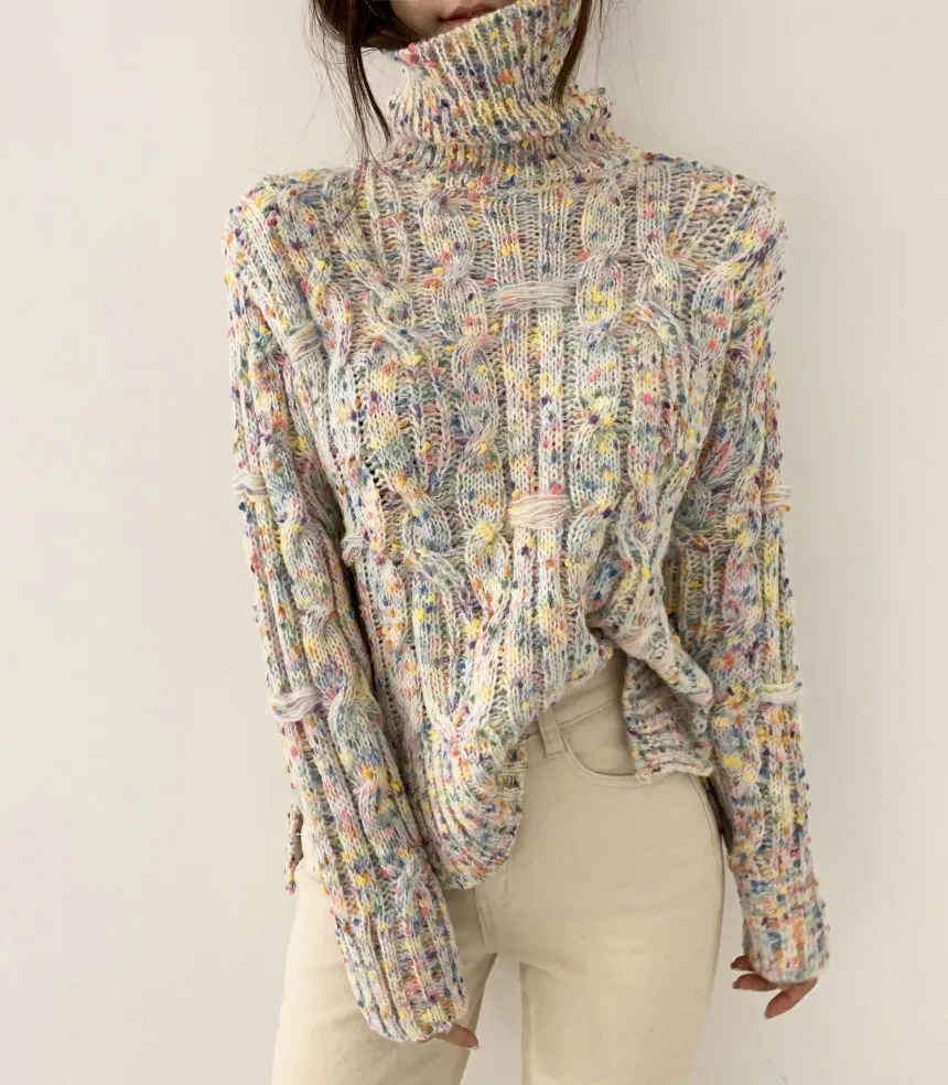 Korean Turtleneck Sweater Woman 2021 Autumn Winter Bottoming Sweaters Warm Twist Loose Knitted Pullover Jumper Women
Korean Turtleneck Sweater Woman 2021 Autumn Winter Bottoming Sweaters Warm Twist Loose Knitted Pullover Jumper Women