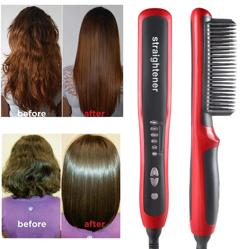 Multifunctional Hair Comb Brush Beard Straightener Hair Straighten Straightening Comb Hair Curler Quick Hair Styler For Men
Multifunctional Hair Comb Brush Beard Straightener Hair Straighten Straightening Comb Hair Curler Quick Hair Styler For Men