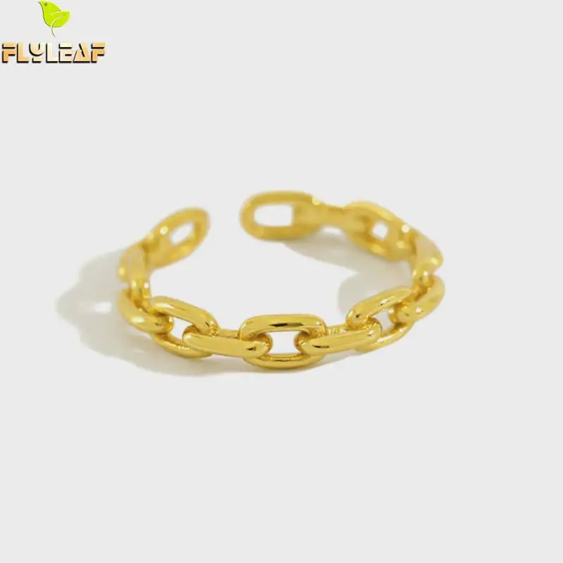 925 Sterling Silver Gold Chain Shape Open Rings For Women Korea Popular Luxury Lady Student Fine Jewelry 
925 Sterling Silver Gold Chain Shape Open Rings For Women Korea Popular Luxury Lady Student Fine Jewelry