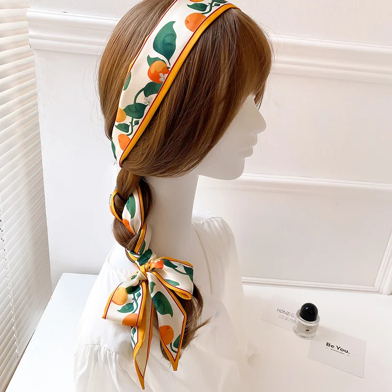 Fashion Floral Print Scrunchies Long Hair Band Women Ponytail Silk Scarf Ribbon Bag Skinny Scarves Neckerchief Hair Accessories 
Fashion Floral Print Scrunchies Long Hair Band Women Ponytail Silk Scarf Ribbon Bag Skinny Scarves Neckerchief Hair Accessories