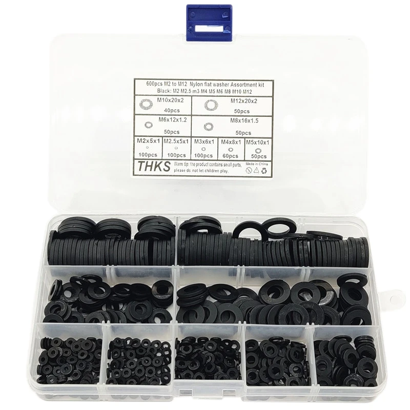 600Pcs Black Nylon Rubber Flat Washer Assortment Kit for M2 M2.5 M3 M4 M5 M6 M8 M10 M12 Plain Repair Washer Furniture Gasket Kit
600Pcs Black Nylon Rubber Flat Washer Assortment Kit for M2 M2.5 M3 M4 M5 M6 M8 M10 M12 Plain Repair Washer Furniture Gasket Kit
