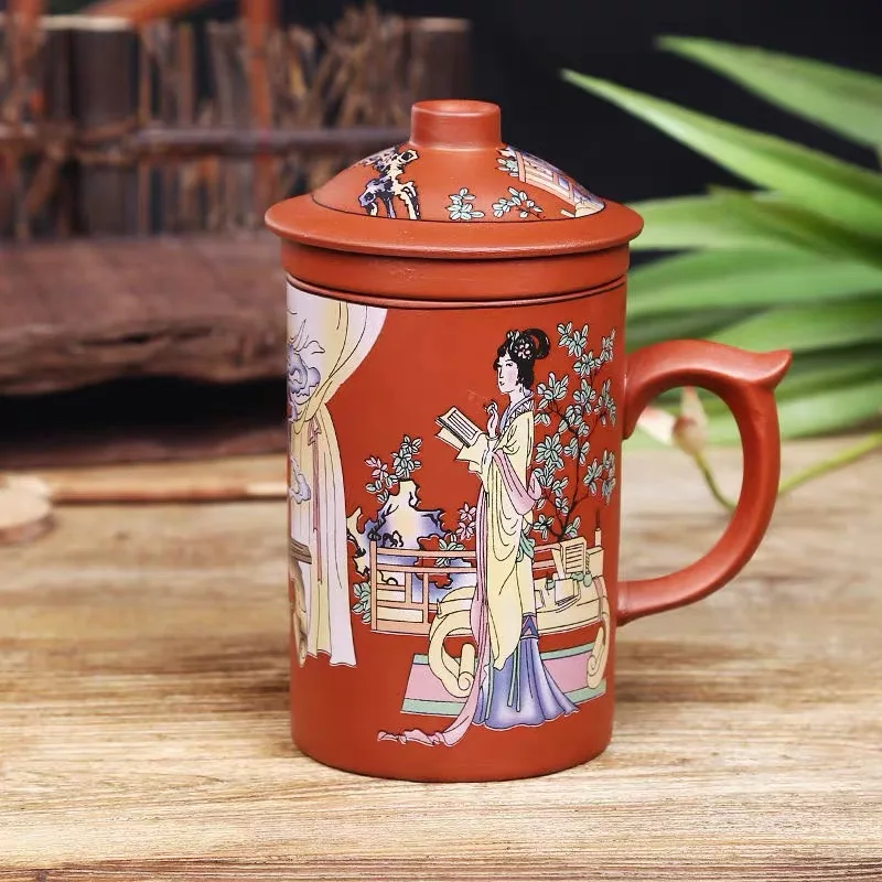 Handmade Yixing Hand Painted Dragon Beauty Purple Clay Tea Mug with Lid and Infuser Office Teacup Ceramic Water Drinkware
Handmade Yixing Hand Painted Dragon Beauty Purple Clay Tea Mug with Lid and Infuser Office Teacup Ceramic Water Drinkware