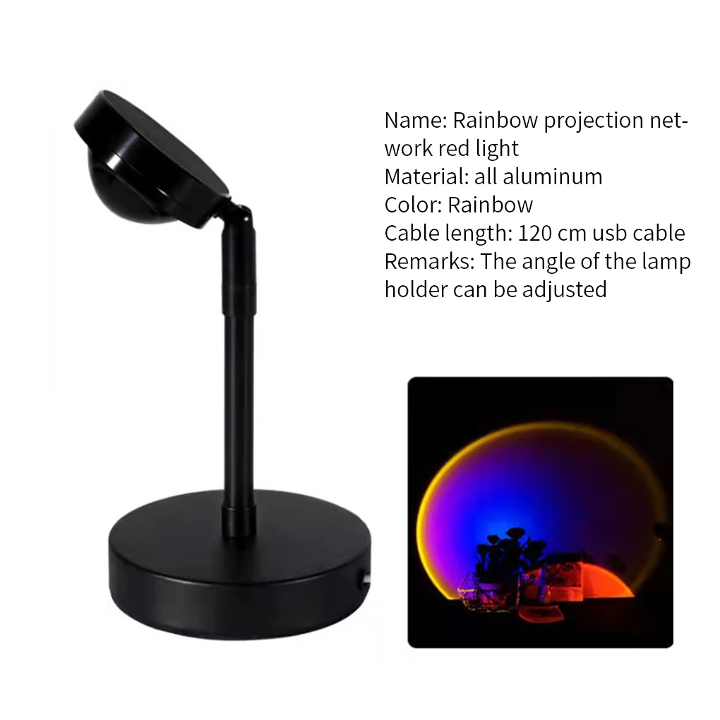 Rainbow Sunset Projector Lamp Atmosphere Led Night Light for Home Bedroom Coffe shop Background Wall Decoration USB Table Lamp
Rainbow Sunset Projector Lamp Atmosphere Led Night Light for Home Bedroom Coffe shop Background Wall Decoration USB Table Lamp
