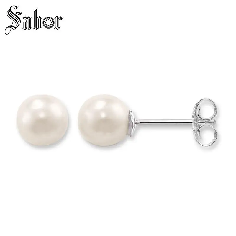 Женские серьги гвоздики с жемчужным шариком вечерние в подарок модные ювелирные