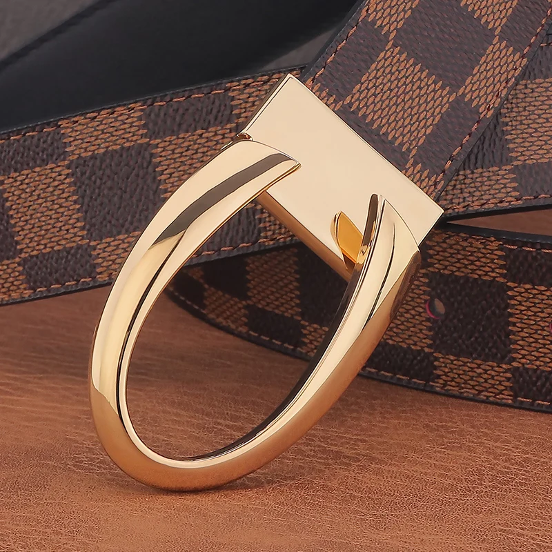 High Quality Classic Plaid Genuine Leather 3.8cm Wide Belt For Men Ceinture Homme Slide Buckle Male Waistband
High Quality Classic Plaid Genuine Leather 3.8cm Wide Belt For Men Ceinture Homme Slide Buckle Male Waistband