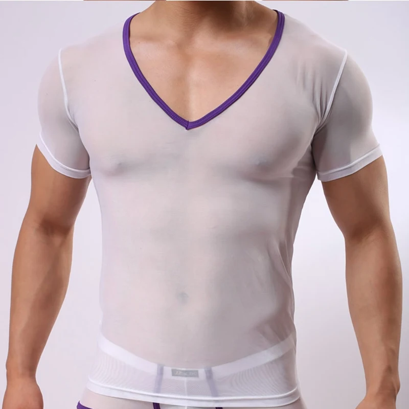 AIIOU Mens Undershirts Mesh T Shirt See Through Short Sleeve Gay Underwear Thin Breathable Male Tops Elastic Sleepwear Nightwear
AIIOU Mens Undershirts Mesh T Shirt See Through Short Sleeve Gay Underwear Thin Breathable Male Tops Elastic Sleepwear Nightwear