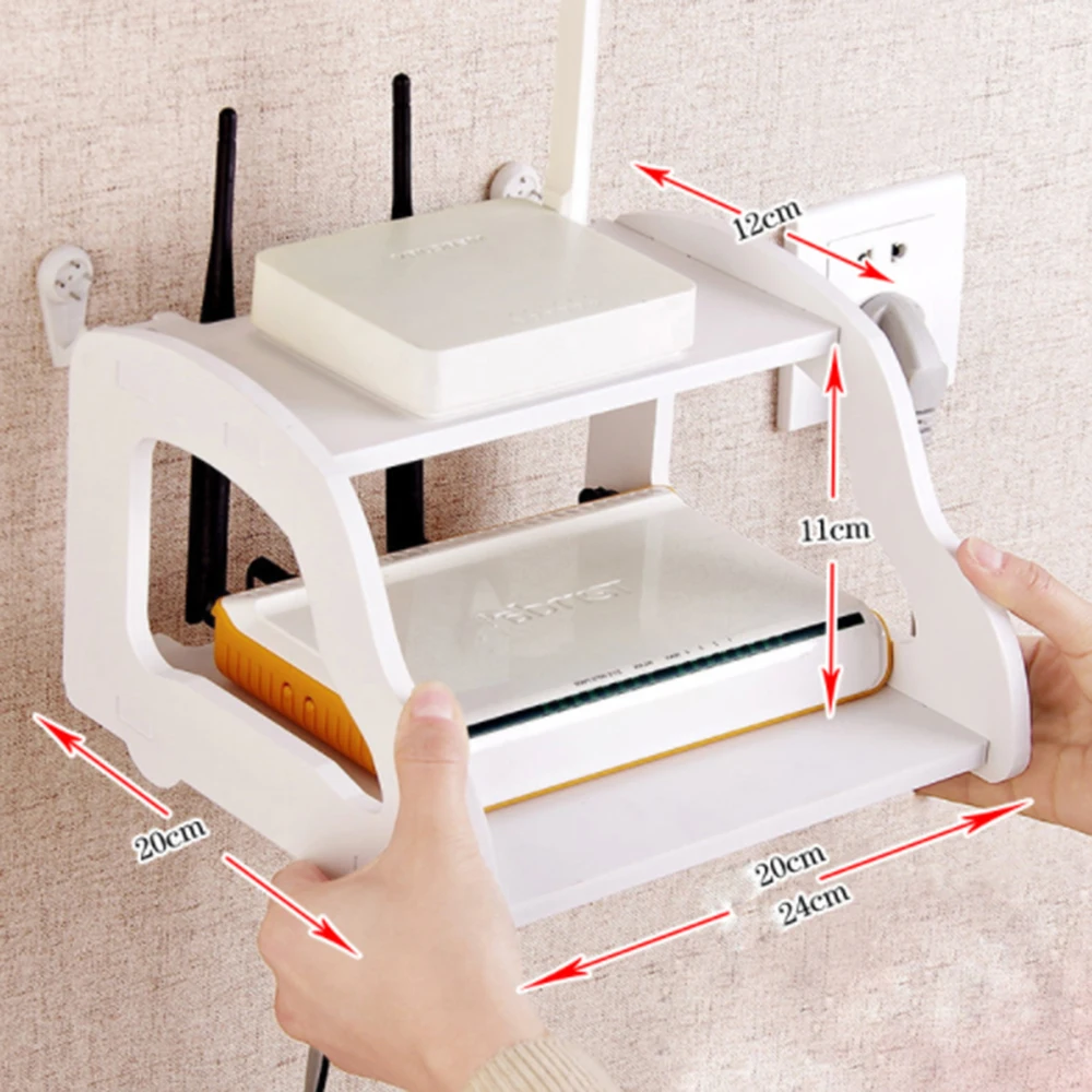 Sitting room routers organising frame hollow out double set-top box Router storage rack modeling wall shelf
Sitting room routers organising frame hollow out double set-top box Router storage rack modeling wall shelf