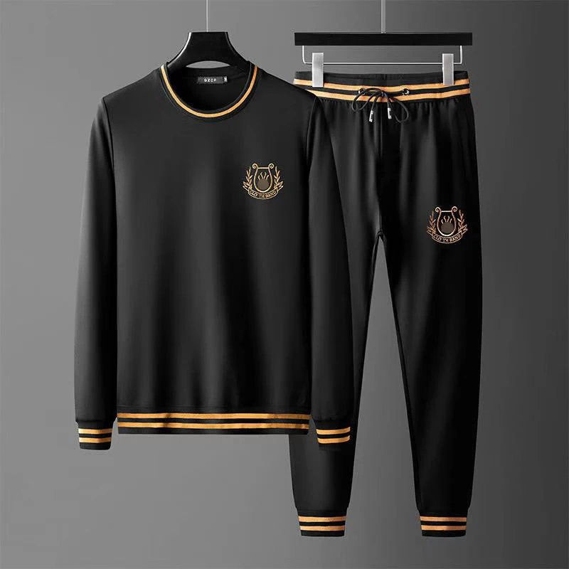 New European men's long-sleeved trousers casual suit embroidery hit color sportswear two-piece sports suit men
New European men's long-sleeved trousers casual suit embroidery hit color sportswear two-piece sports suit men