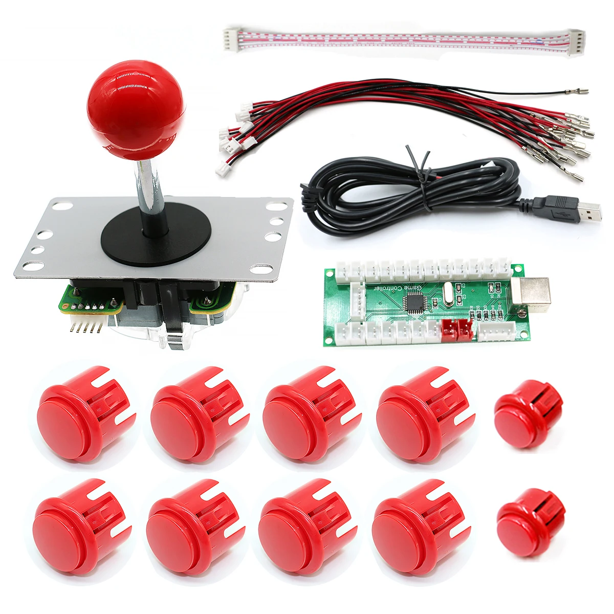 

Retro Arcade DIY Kit Game Raspberry Pi PS3 Copy SANWA Joystick Zero Delay Board Encoder USB To PC 30MM 24MM Push Button Cable