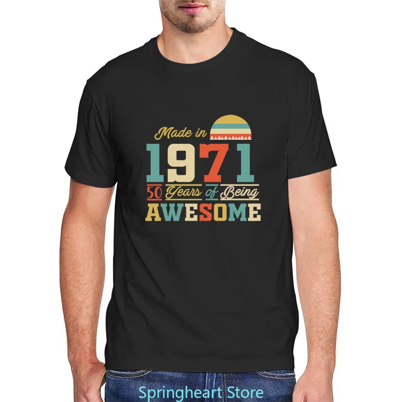 100% Cotton 1971 T Shirts 50 Years of Being Awesome 50th Birthday Gifts for Women and Mens Funny Unisex Gift T-Shirt Tops S-3XL
100% Cotton 1971 T Shirts 50 Years of Being Awesome 50th Birthday Gifts for Women and Mens Funny Unisex Gift T-Shirt Tops S-3XL