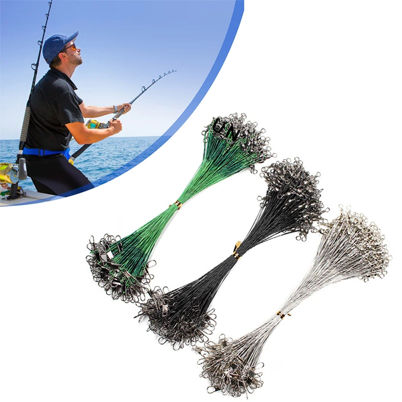 100Pcs Anti Bite Steel Fishing Line Steel Wire Leader with Swivel Lead Core Leash Fishing Wire Fishing Braid Fishing Accessory
100Pcs Anti Bite Steel Fishing Line Steel Wire Leader with Swivel Lead Core Leash Fishing Wire Fishing Braid Fishing Accessory