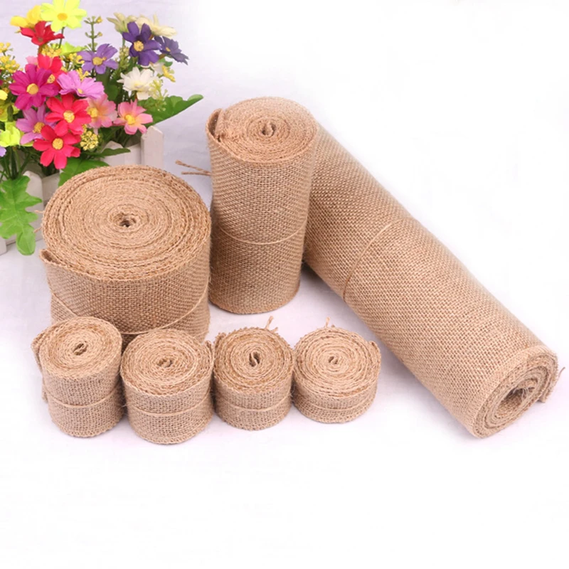 LuanQI 2M Natural Vintage Jute Burlap Ribbon Fabric DIY Wedding Decoration Jute Hemp Sewing Craft Birthday Party Xmas Accessorie
LuanQI 2M Natural Vintage Jute Burlap Ribbon Fabric DIY Wedding Decoration Jute Hemp Sewing Craft Birthday Party Xmas Accessorie