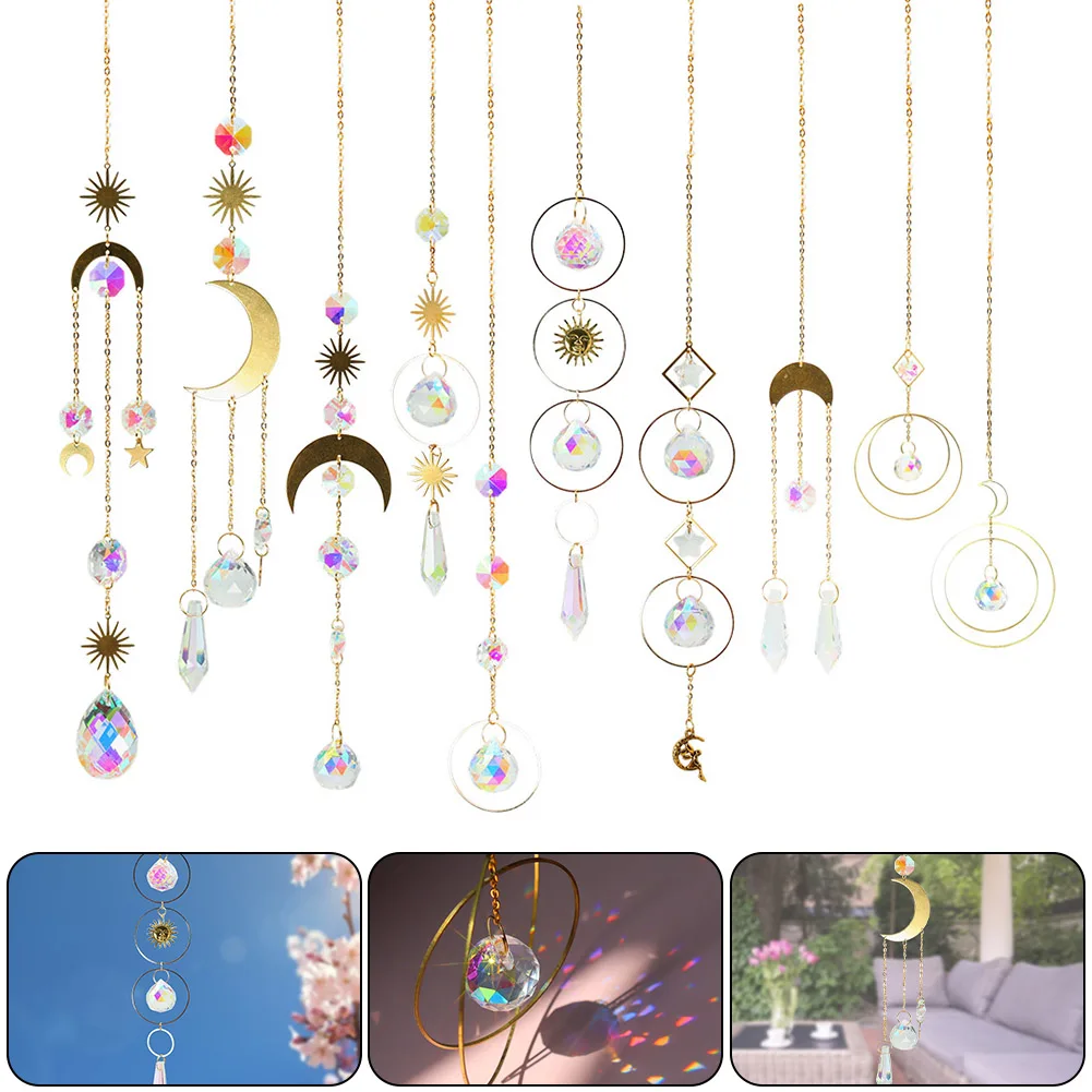 Crystal Wind Chime Star Moon Sun Pendant Dream Catcher Plated Colorful Beads Hanging Drop For Outdoor Indoor Garden Windchimes
Crystal Wind Chime Star Moon Sun Pendant Dream Catcher Plated Colorful Beads Hanging Drop For Outdoor Indoor Garden Windchimes