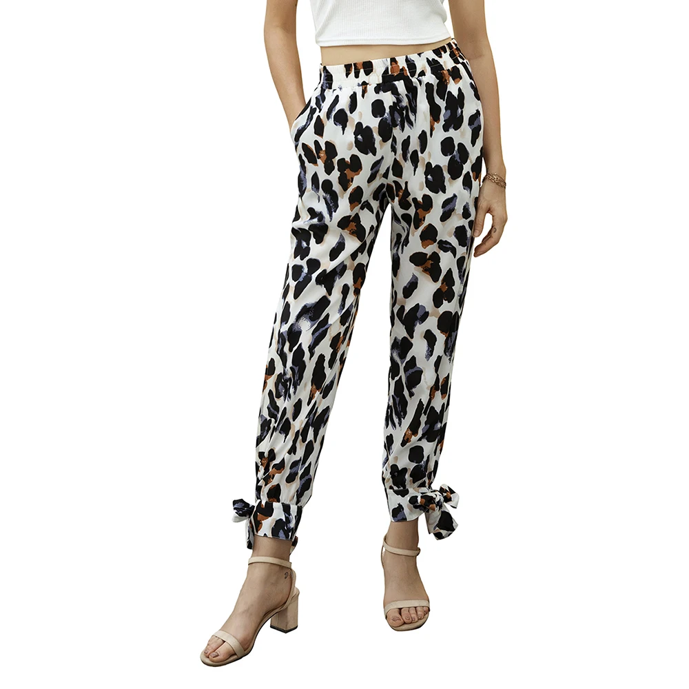 2020 spring and autumn leopard pattern side split strap trousers high waist wide leg trousers women
2020 spring and autumn leopard pattern side split strap trousers high waist wide leg trousers women