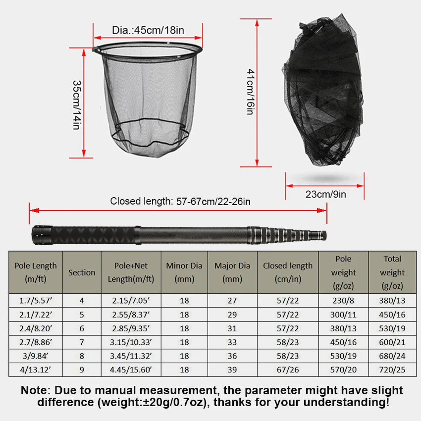 2.15-4.45m High Quality Carbon Fishing Net Telescopic Pole Fish Landing Hand Net Foldable Collapsible Handle Fishing Tackle
2.15-4.45m High Quality Carbon Fishing Net Telescopic Pole Fish Landing Hand Net Foldable Collapsible Handle Fishing Tackle